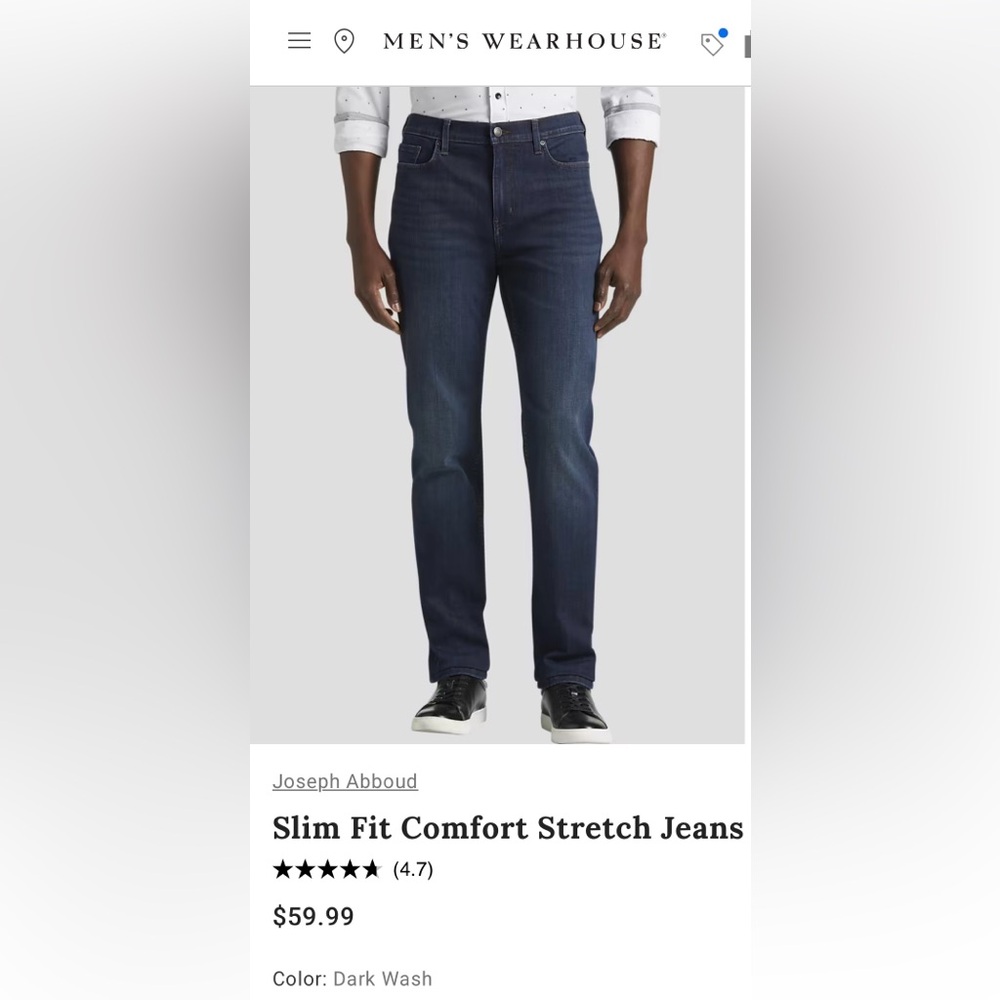 2 Pair of Joseph Abboud Jeans - Dark Denim and Black